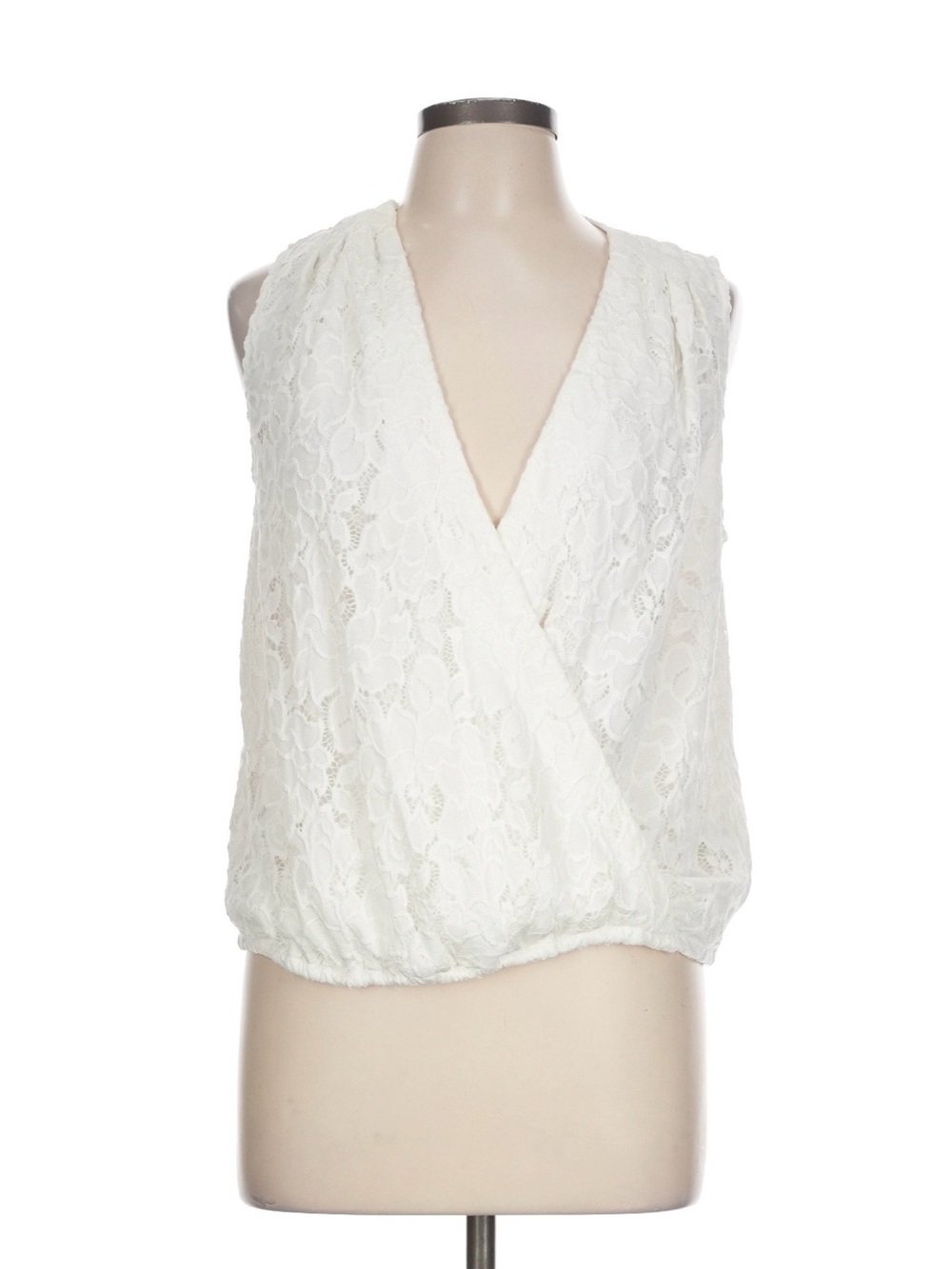 Boston Proper White Lace Surplice Camisole